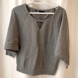 GUESS silver shiny batwing top